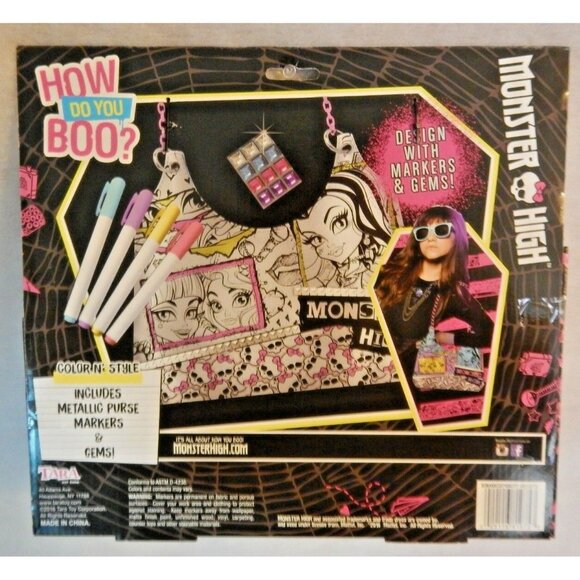 New Monster High Metallic Color N' Style Purse Age 6 Frankie Design Toy Kids Fun - Picture 2 of 2